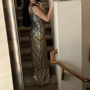 Adrianna Papell Beaded and Sequinned Gown